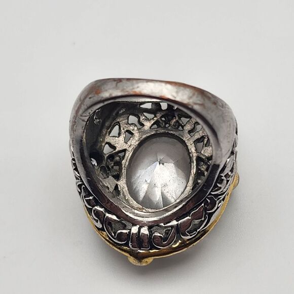 18K GE Silver Tone & Clear CZ Ring (9) - Picture 6 of 8